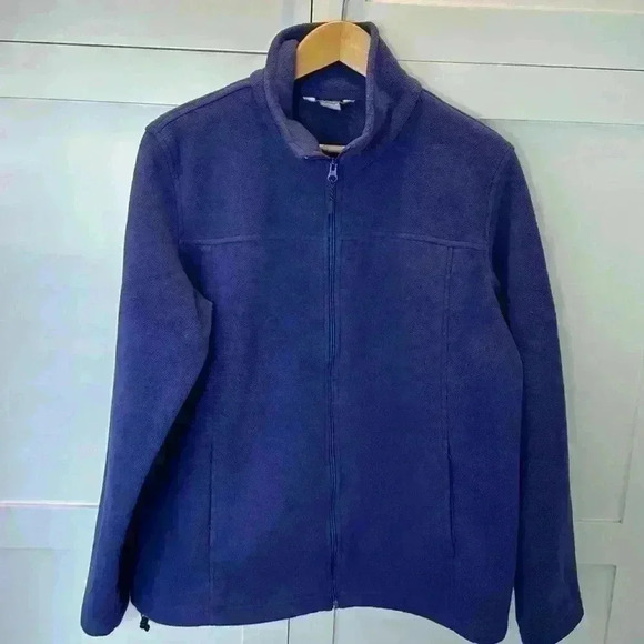 Natural Reflections Fleece Jacket Size XL Purple full zip mock neck - Picture 1 of 8